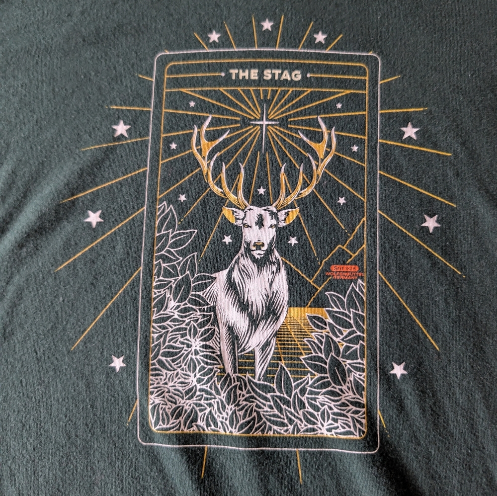 Official Jagermeister Green Tarot Stag V Neck Shirt Women's M Collectible Rare image 4